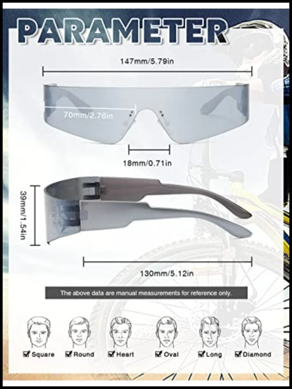 Rimless Cyberpunk Wrap Sunglasses 3 Pack UV400